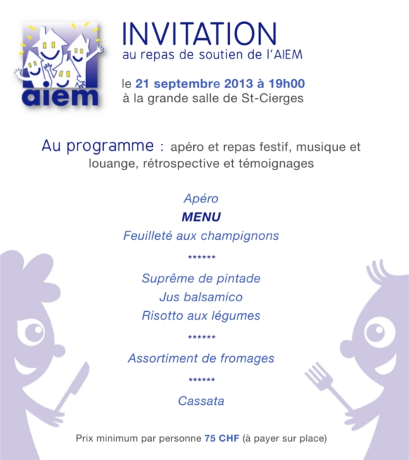 Invitation au repas de soutien